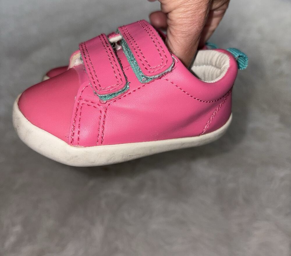 Ten Little Toddler Sz. 4 Pink Dual Strap Classic Sneakers. Adorable, Exc. Qual